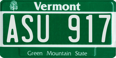 VT license plate ASU917