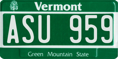VT license plate ASU959