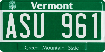 VT license plate ASU961