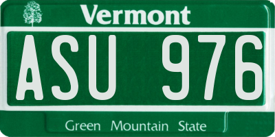 VT license plate ASU976