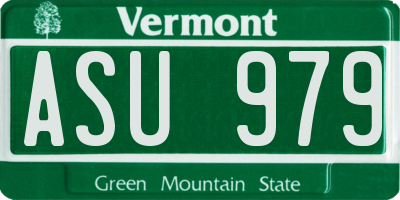 VT license plate ASU979