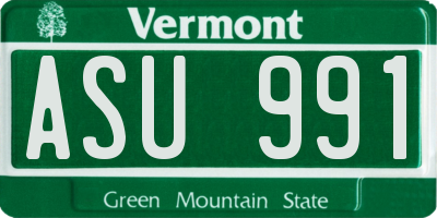 VT license plate ASU991