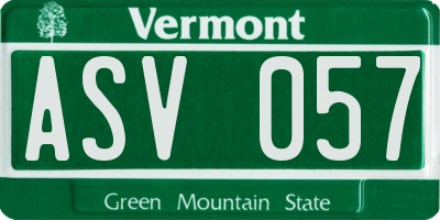 VT license plate ASV057