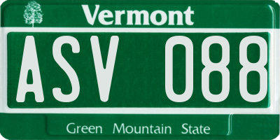 VT license plate ASV088