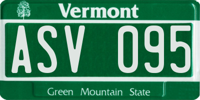 VT license plate ASV095