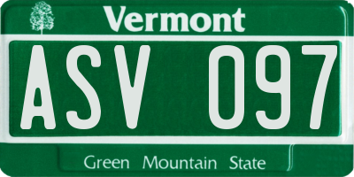 VT license plate ASV097