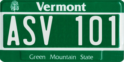 VT license plate ASV101