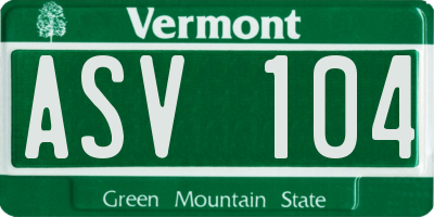 VT license plate ASV104