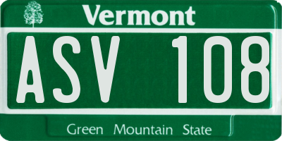VT license plate ASV108