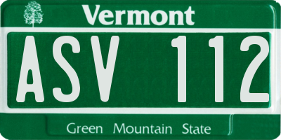 VT license plate ASV112