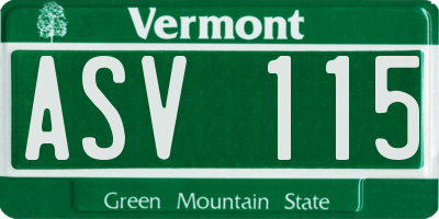 VT license plate ASV115