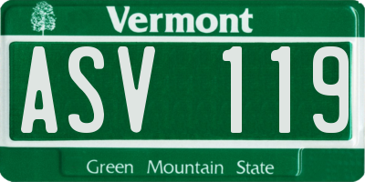VT license plate ASV119