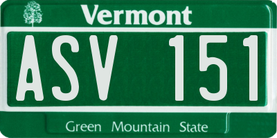 VT license plate ASV151