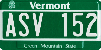 VT license plate ASV152