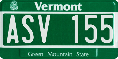 VT license plate ASV155