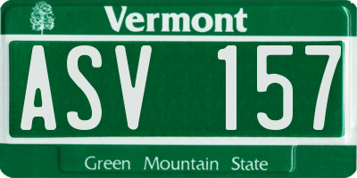 VT license plate ASV157
