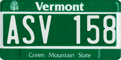 VT license plate ASV158