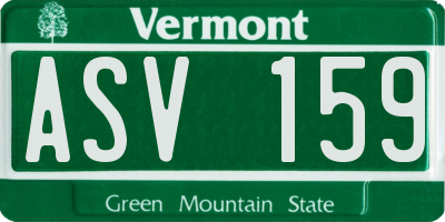 VT license plate ASV159