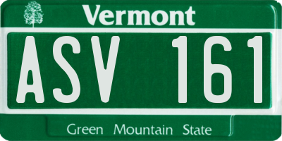 VT license plate ASV161