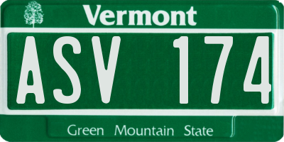 VT license plate ASV174