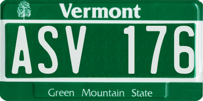 VT license plate ASV176