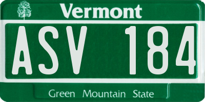 VT license plate ASV184