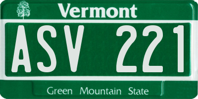 VT license plate ASV221