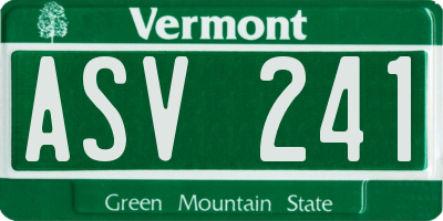 VT license plate ASV241