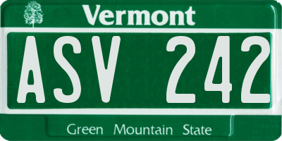 VT license plate ASV242