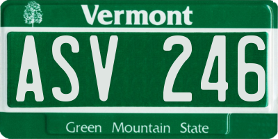 VT license plate ASV246