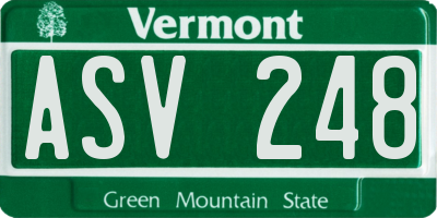 VT license plate ASV248