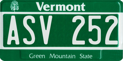 VT license plate ASV252