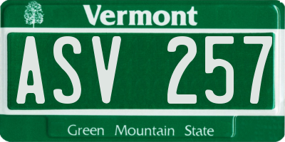 VT license plate ASV257