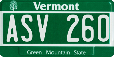 VT license plate ASV260