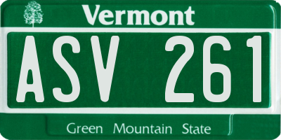 VT license plate ASV261