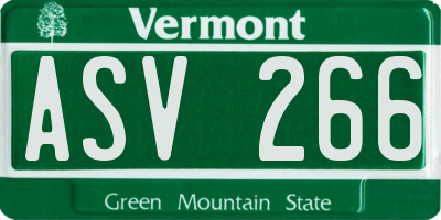 VT license plate ASV266