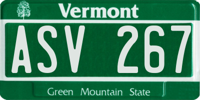 VT license plate ASV267