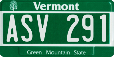 VT license plate ASV291