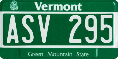 VT license plate ASV295