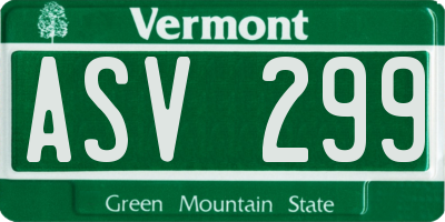 VT license plate ASV299