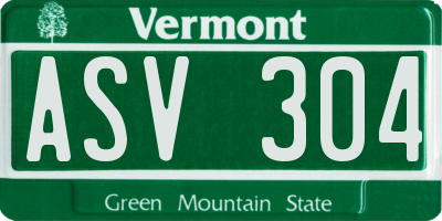 VT license plate ASV304