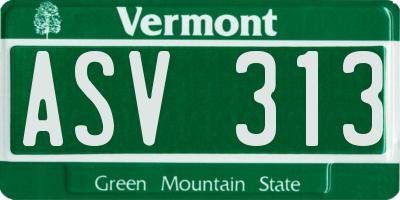 VT license plate ASV313