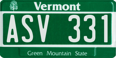 VT license plate ASV331