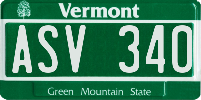 VT license plate ASV340