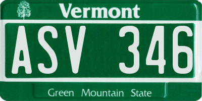 VT license plate ASV346