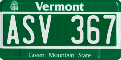 VT license plate ASV367