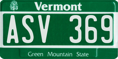 VT license plate ASV369