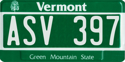 VT license plate ASV397