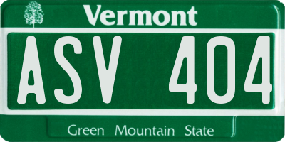 VT license plate ASV404