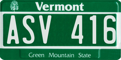 VT license plate ASV416